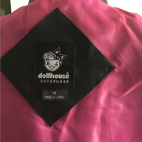 HOST PICK-DOLLHOUSE BLACK JACKET/ HOT PINK LINING/ LIGHTLY PADDED SHOULDERS/SZ M - Picture 3 of 5